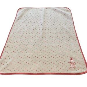 George Bunny Baby Blanket Plush Walmart White Pink Green Lovey Polka Dot Throw